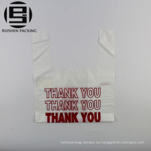 Impreso gracias bolsa de plástico de la camiseta para la venta